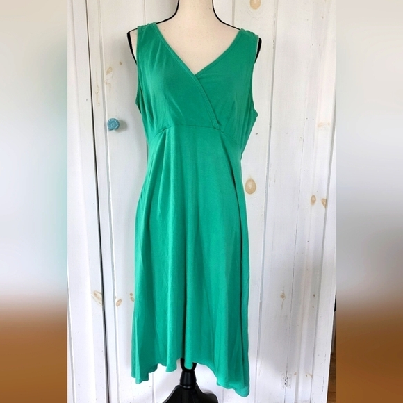 Eileen Fisher Organic Cotton Crossover Jersey Tank Dress - Picture 1 of 11